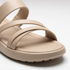 Beige Strappy Platform Sandals fawn