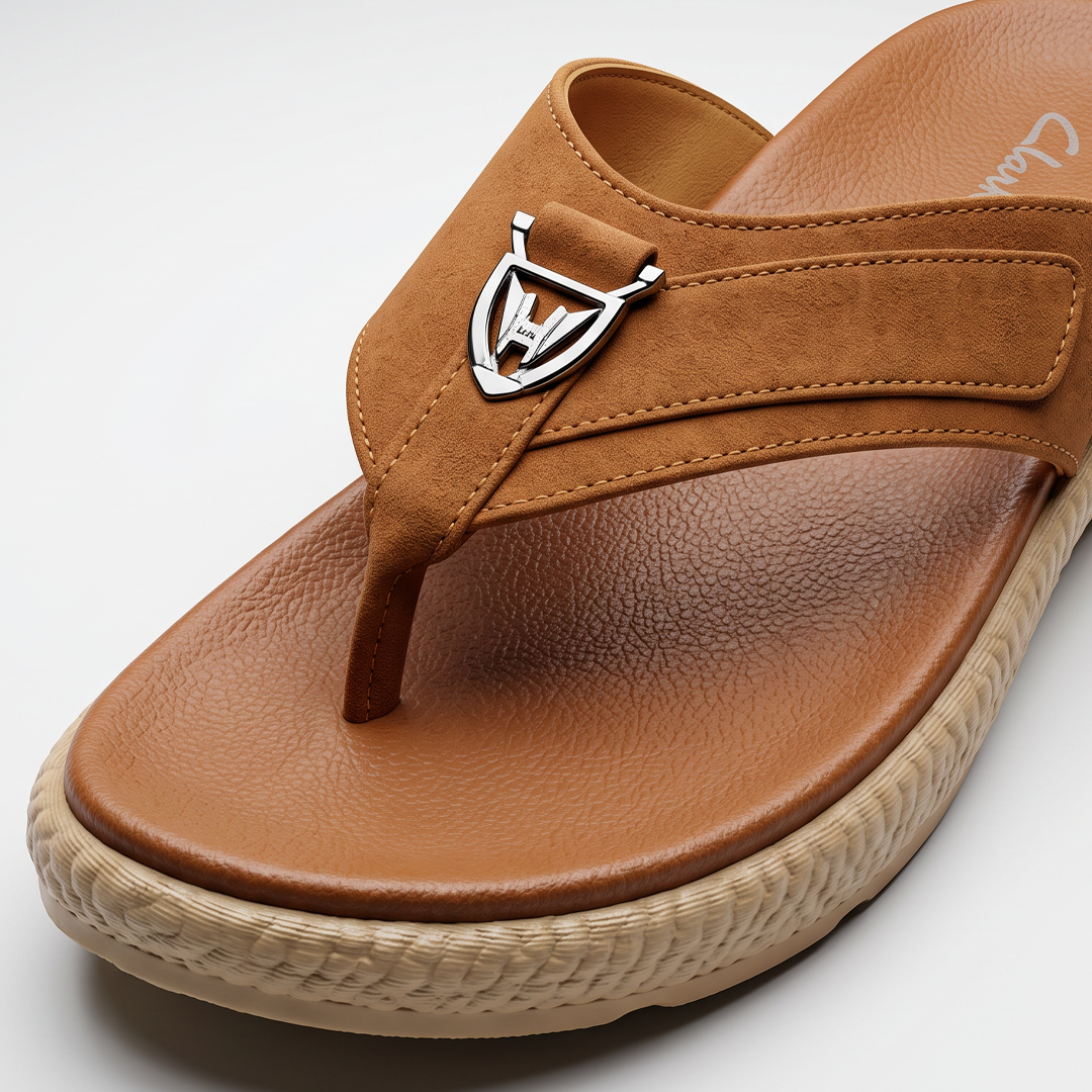 Tan Comfort Thong Sandals musterd