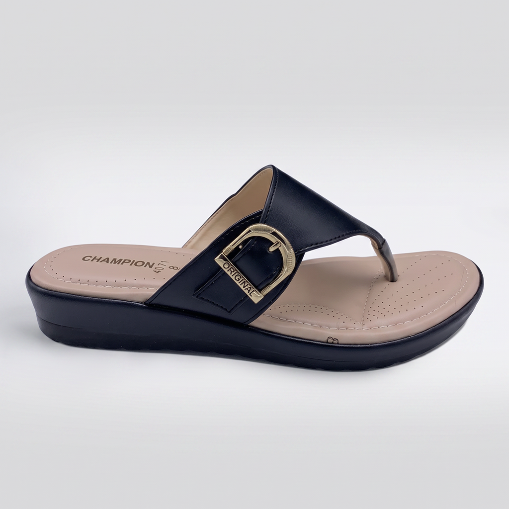 Wedge Thong Sandals black