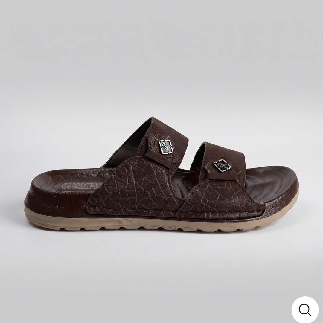 Textured Double-Strap Sandals brown