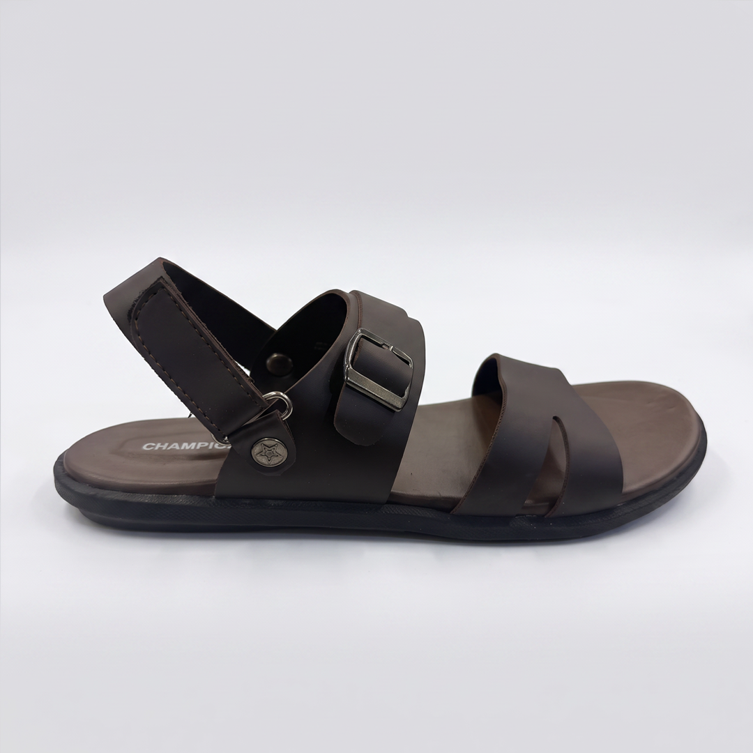 Men's Buckle Sandals Dark Brown