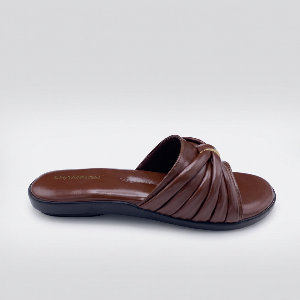 Pleated Slide brown