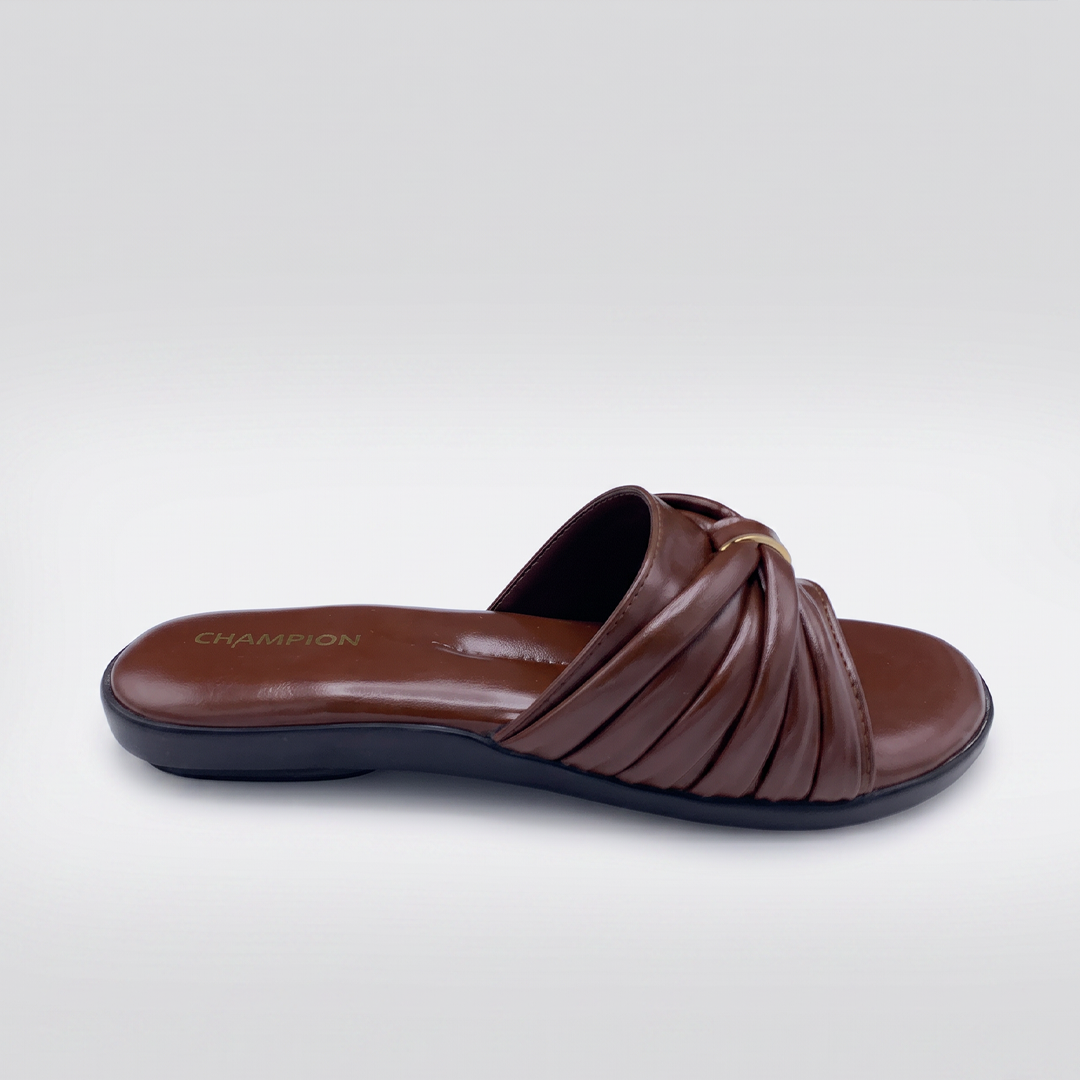 Pleated Slide brown