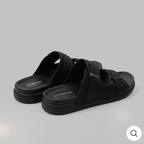 Dual Strap Chunky Slides black