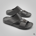Crossover Slide Sandals Grey