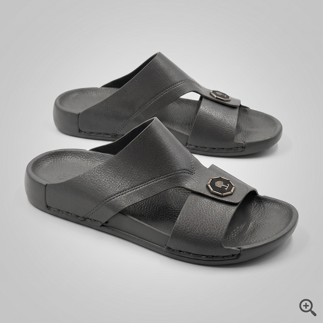 Crossover Slide Sandals Grey