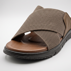 Cross Strap Knit Slides khaki