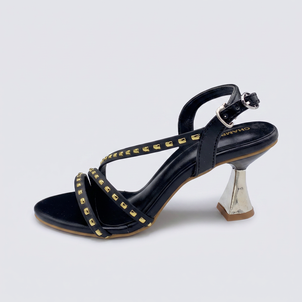 Studded Strappy Heel black