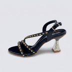 Studded Strappy Heel black