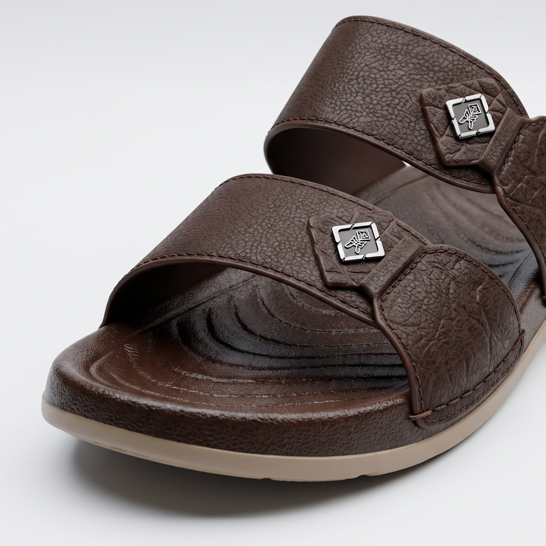 Textured Double-Strap Sandals brown