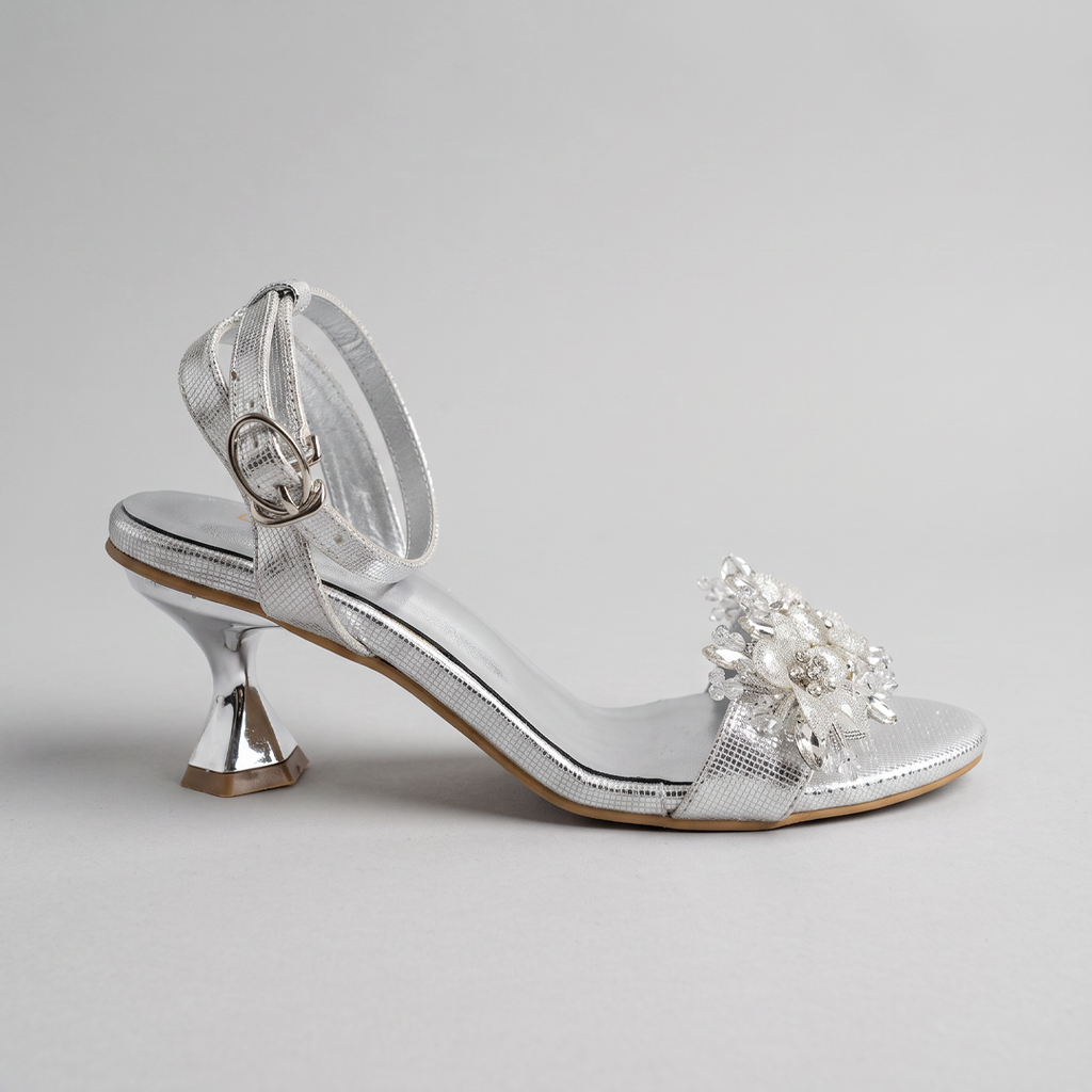 Embellished Heels silver