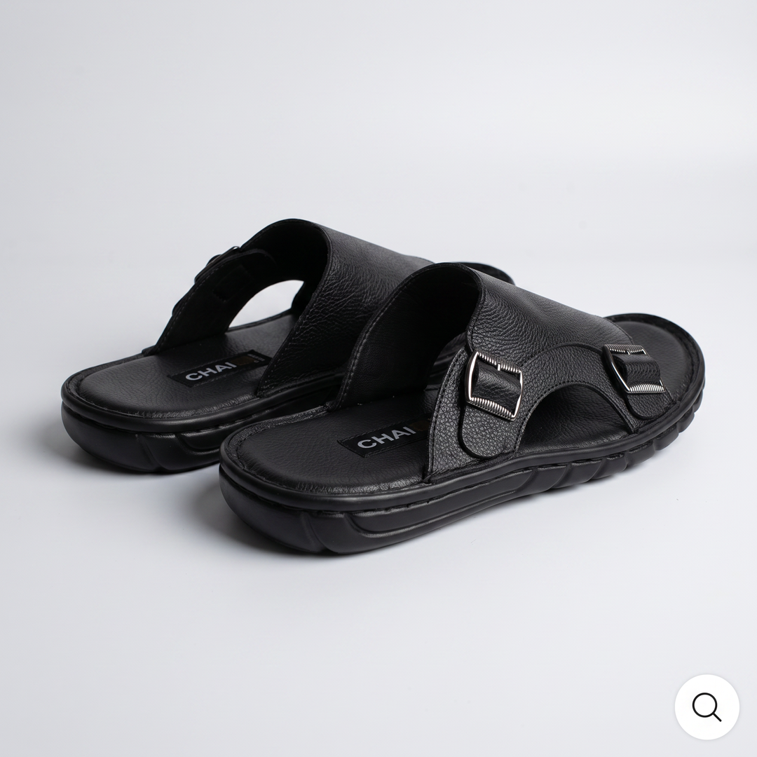 Dual Buckle Slides Black