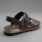 Redskins Cross Strap Sandals Brown Leather