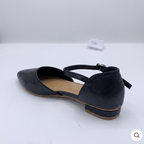 Pointed Toe Ankle Strap Flats black
