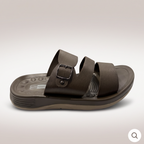Triple Strap Buckle Slides grey