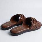 Pleated Slide brown