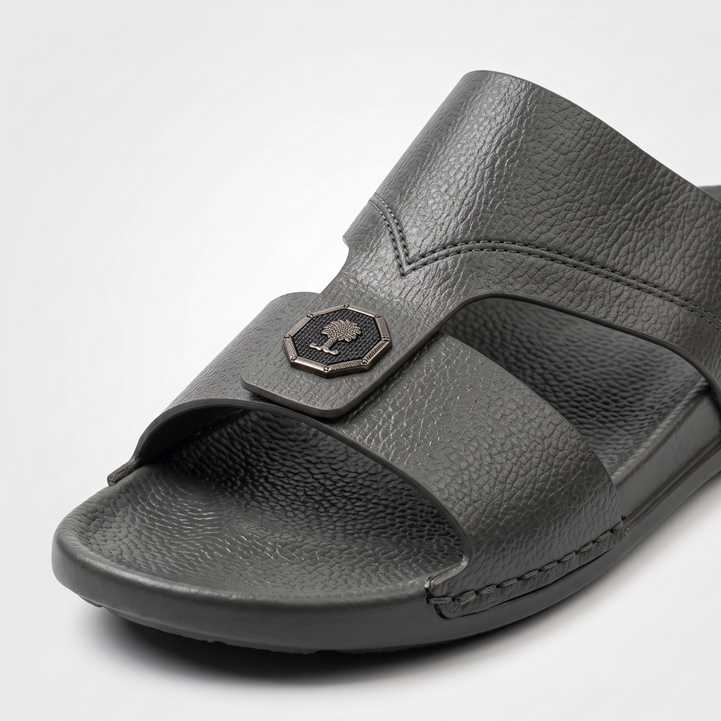 Crossover Slide Sandals Grey