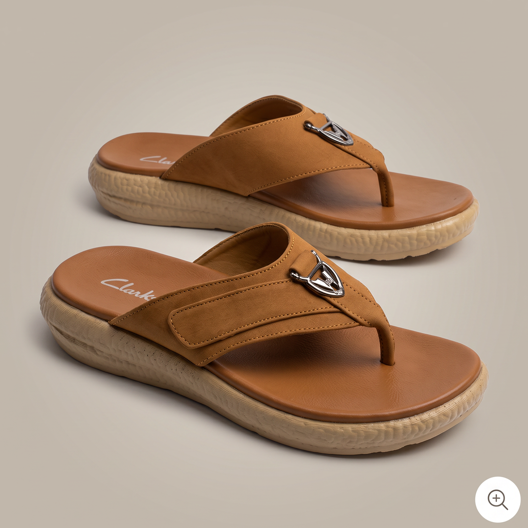 Tan Comfort Thong Sandals musterd