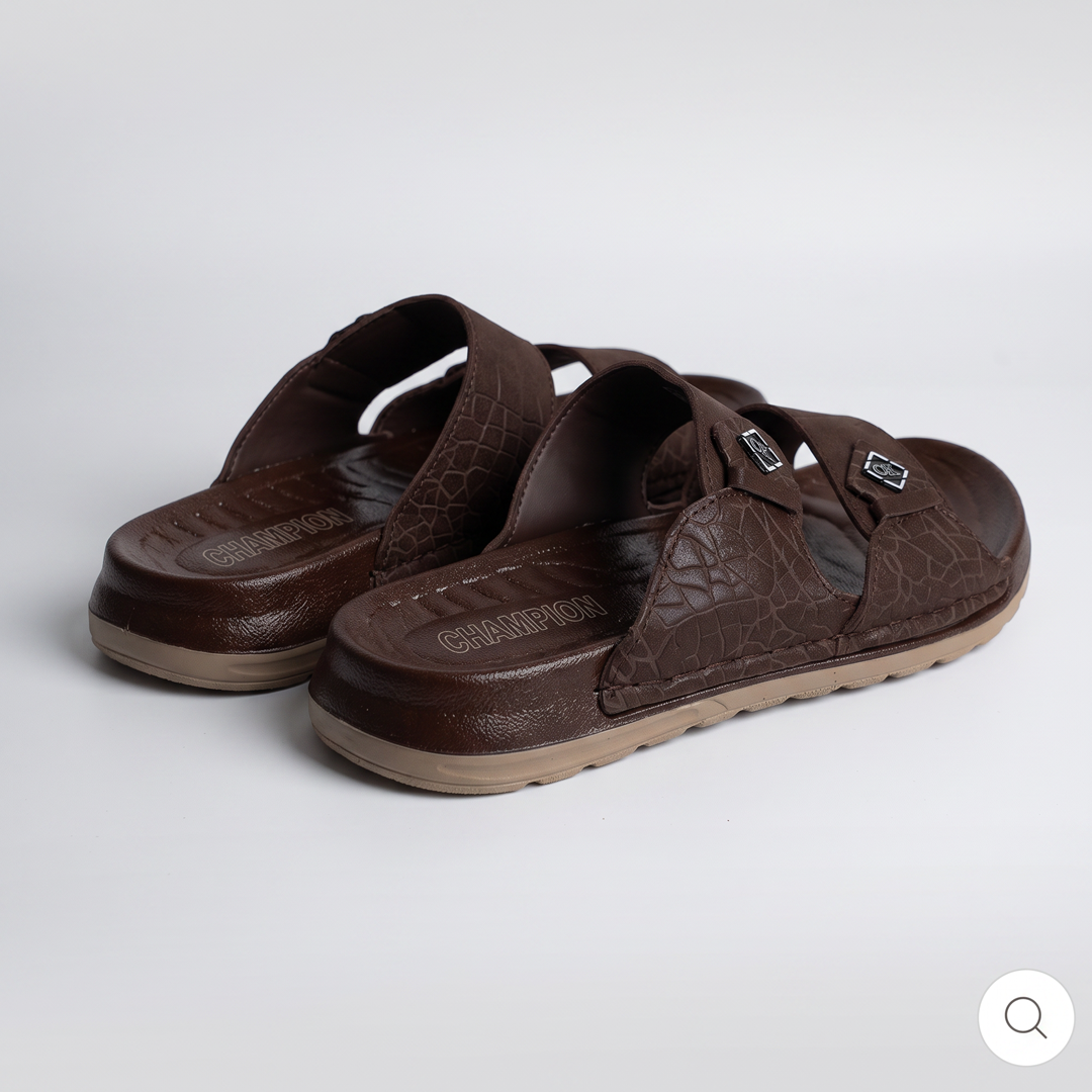 Textured Double-Strap Sandals brown