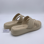 Beige Strappy Platform Sandals fawn