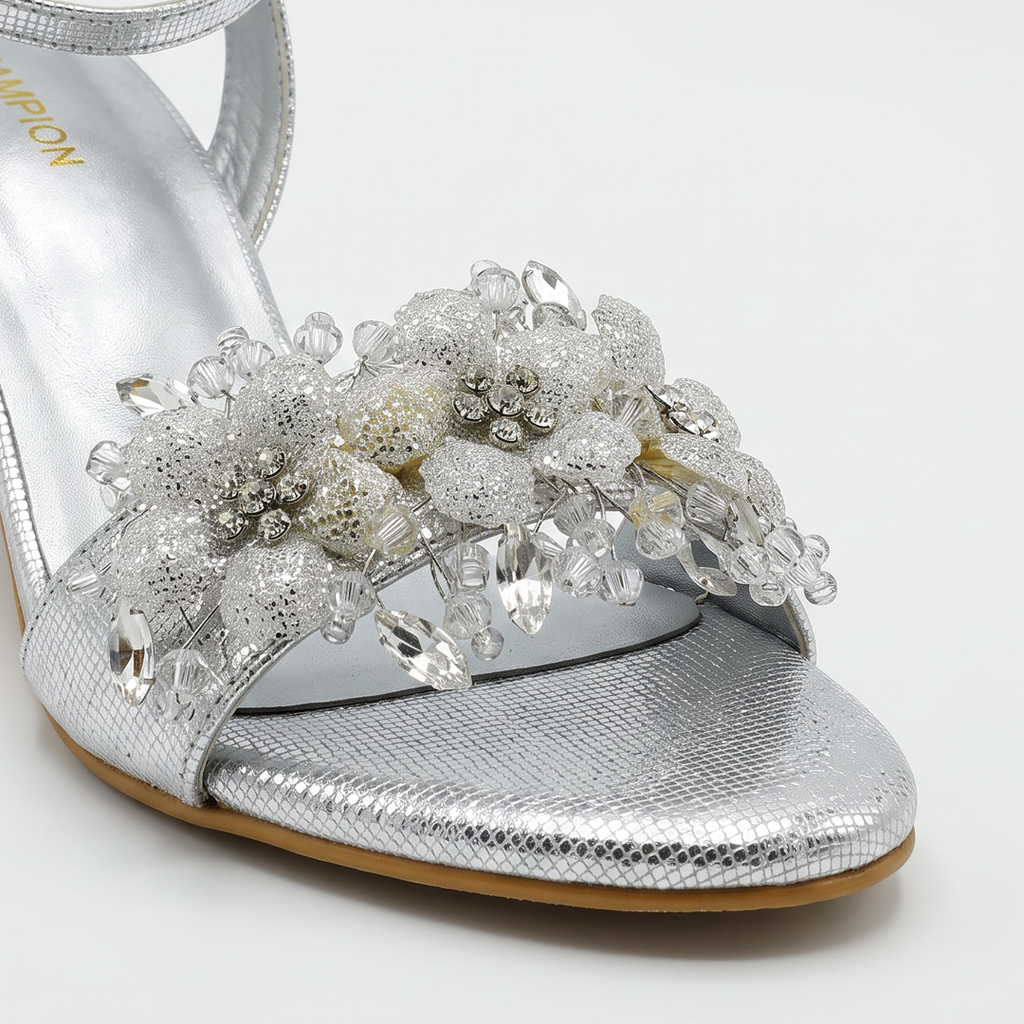 Embellished Heels silver