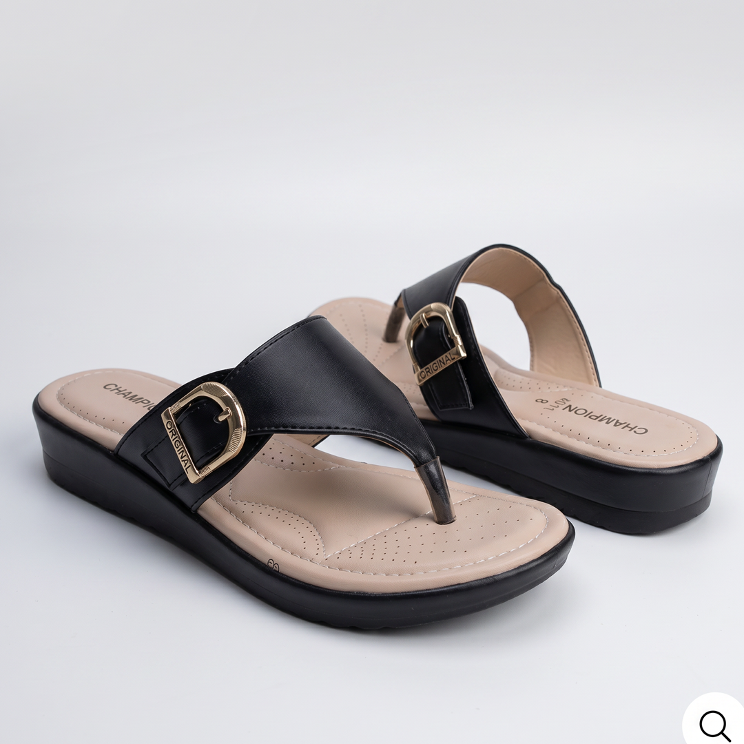 Wedge Thong Sandals black