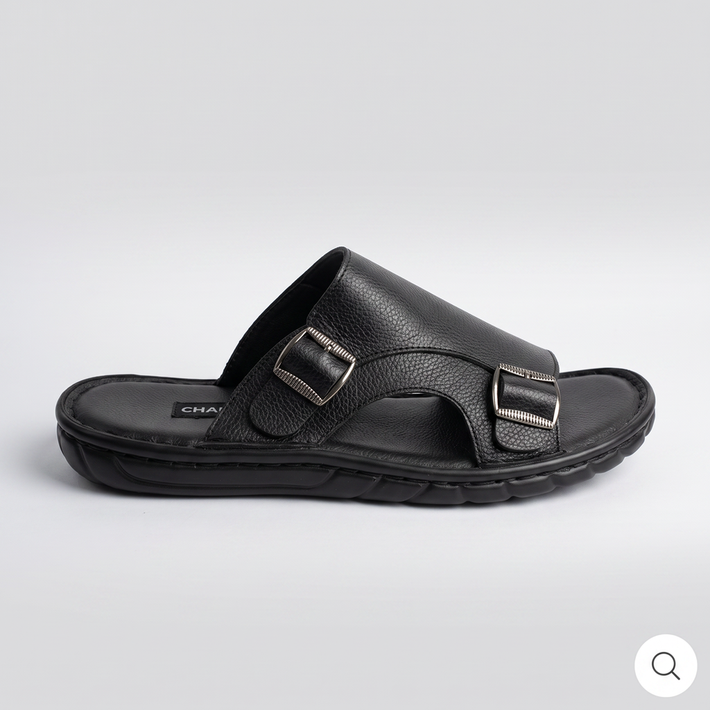 Dual Buckle Slides Black