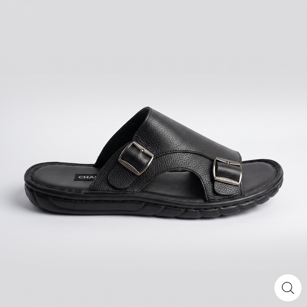 Dual Buckle Slides Black