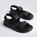 Classic Strap Sandals Men's Black Leather