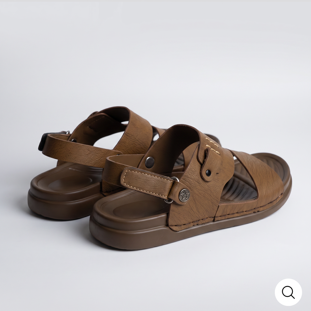 Men's Open Toe Sandals Olive Brown