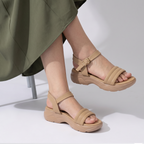 Sporty Platform Sandals biege
