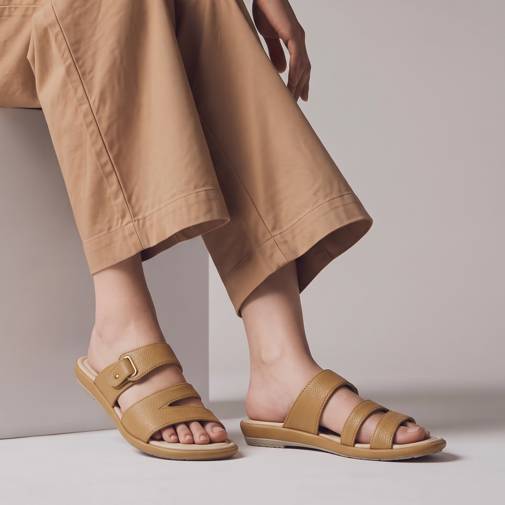 Comfort Slide Sandals mustard