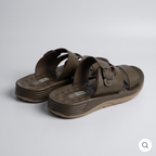 Triple Strap Buckle Slides grey