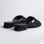 Embellished Low Heel Sandals black