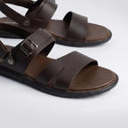 Men's Buckle Sandals Dark Brown