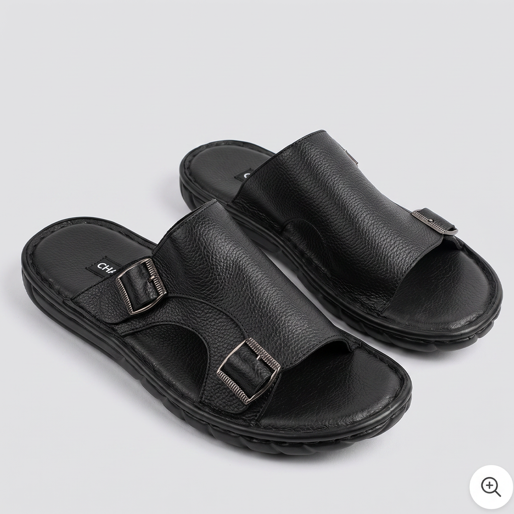 Dual Buckle Slides Black