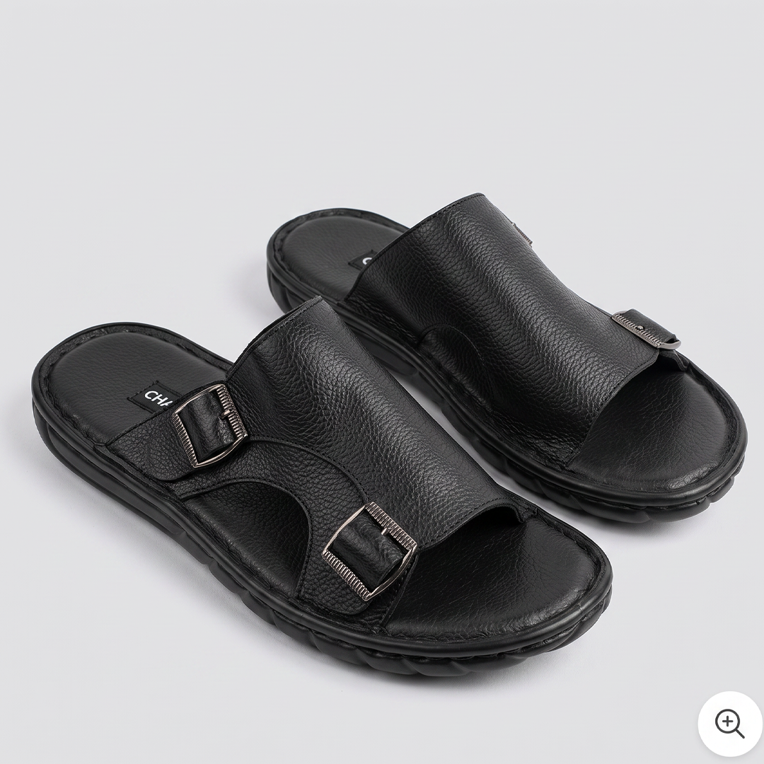 Dual Buckle Slides Black