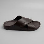 Crossover Slide Sandals brown