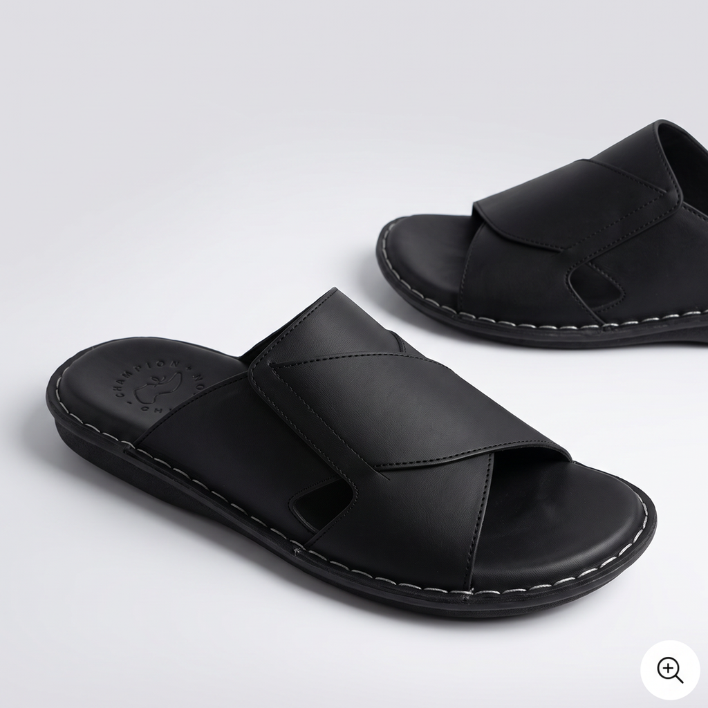 Cross Over Slide Sandals black