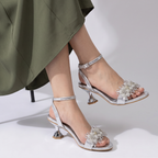 Embellished Heels silver