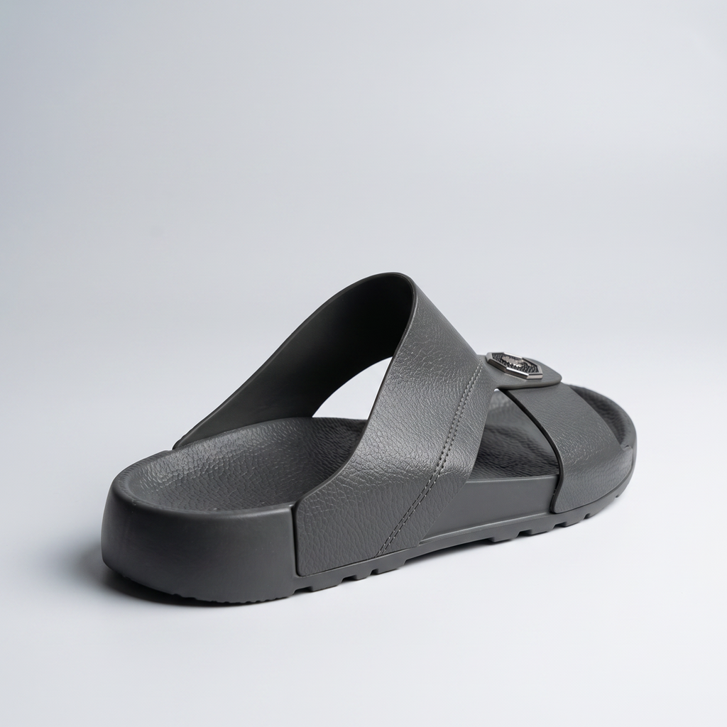 Crossover Slide Sandals Grey