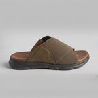 Cross Strap Knit Slides khaki