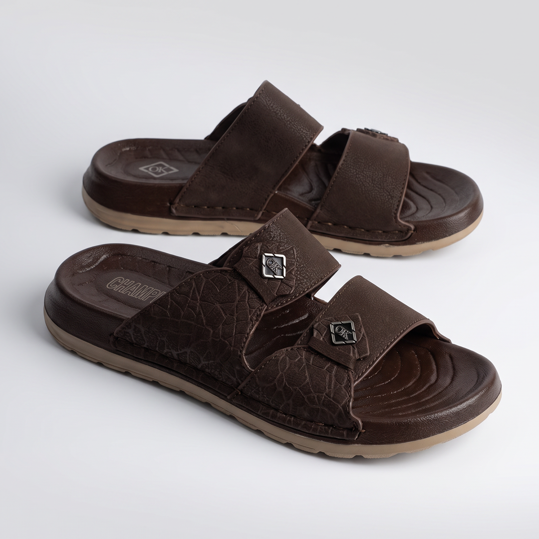 Textured Double-Strap Sandals brown
