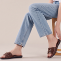 Pleated Slide brown