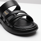 Beige Strappy Platform Sandals black