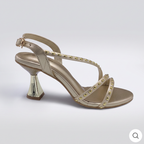 Studded Strappy Heel peach