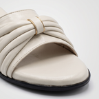 Pleated Slide white