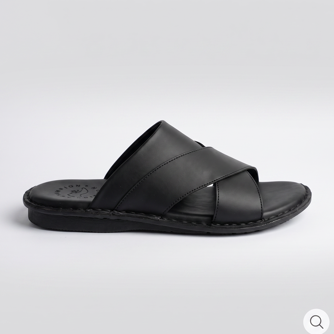 Cross Over Slide Sandals black