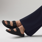 Dual Strap Chunky Slides black