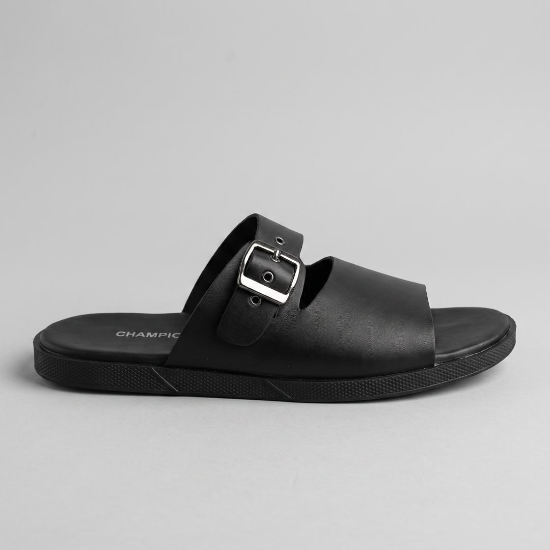 Buckle Slide Sandals black